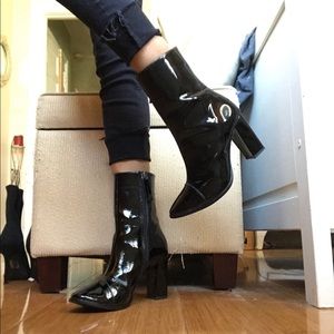 Black leather boots